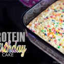 White Birthday Protein Cake
