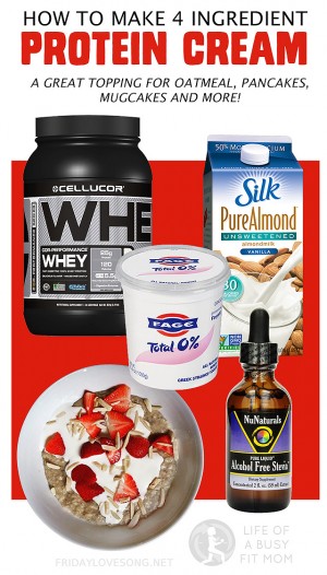 How to make 4 ingredient protein cream frosting | fridaylovesong.net #protein #sugarfree